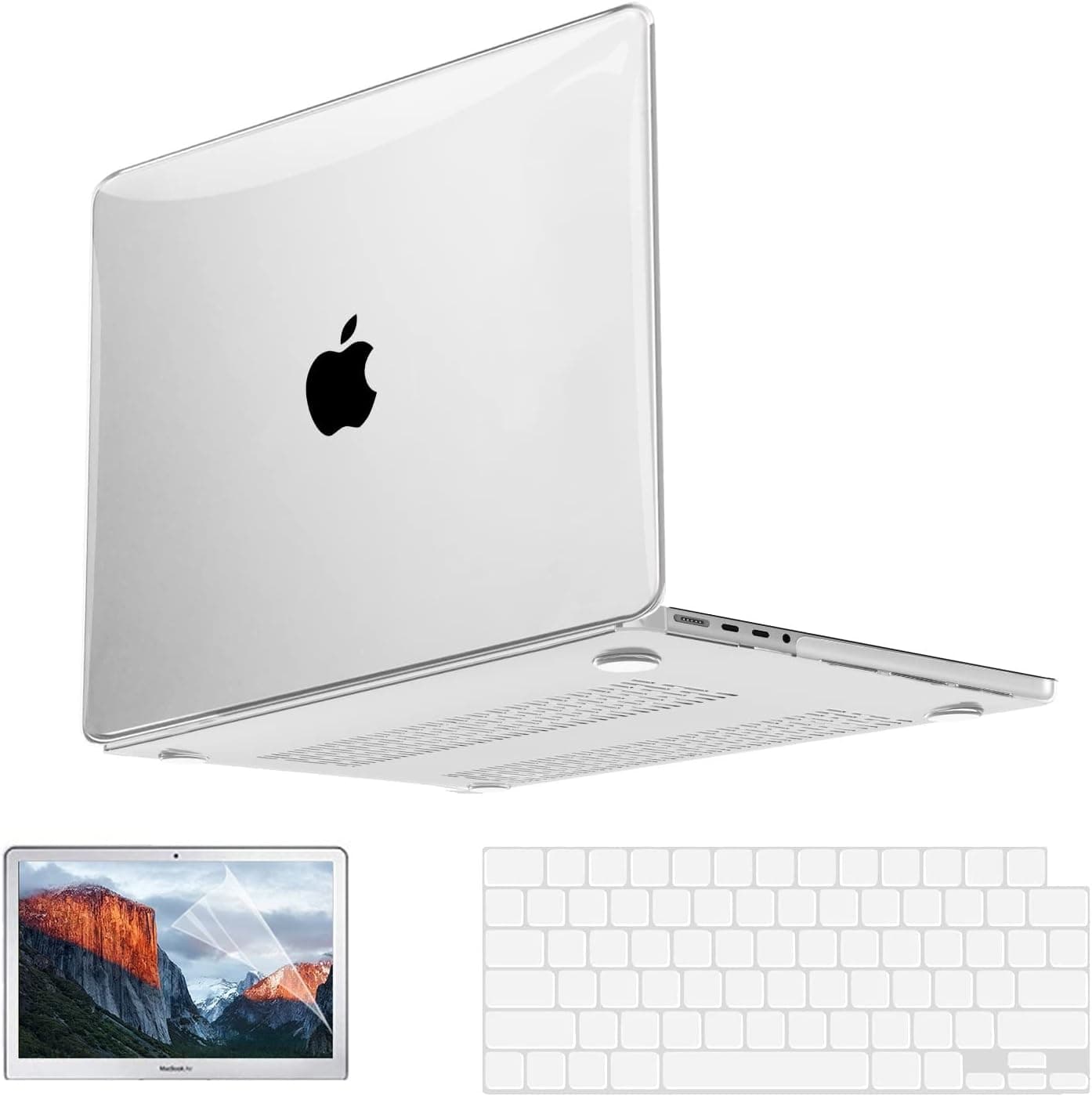 AKIT Compatible with MacBook Pro 14 Inch Case 2023 2021 2022 Release A2779 A2442 M2 M1 Pro/Max Chip & Touch ID & Retina, Crystal Clear Plastic Laptop Hard Shell Case +Keyboard Cover+Screen Protector