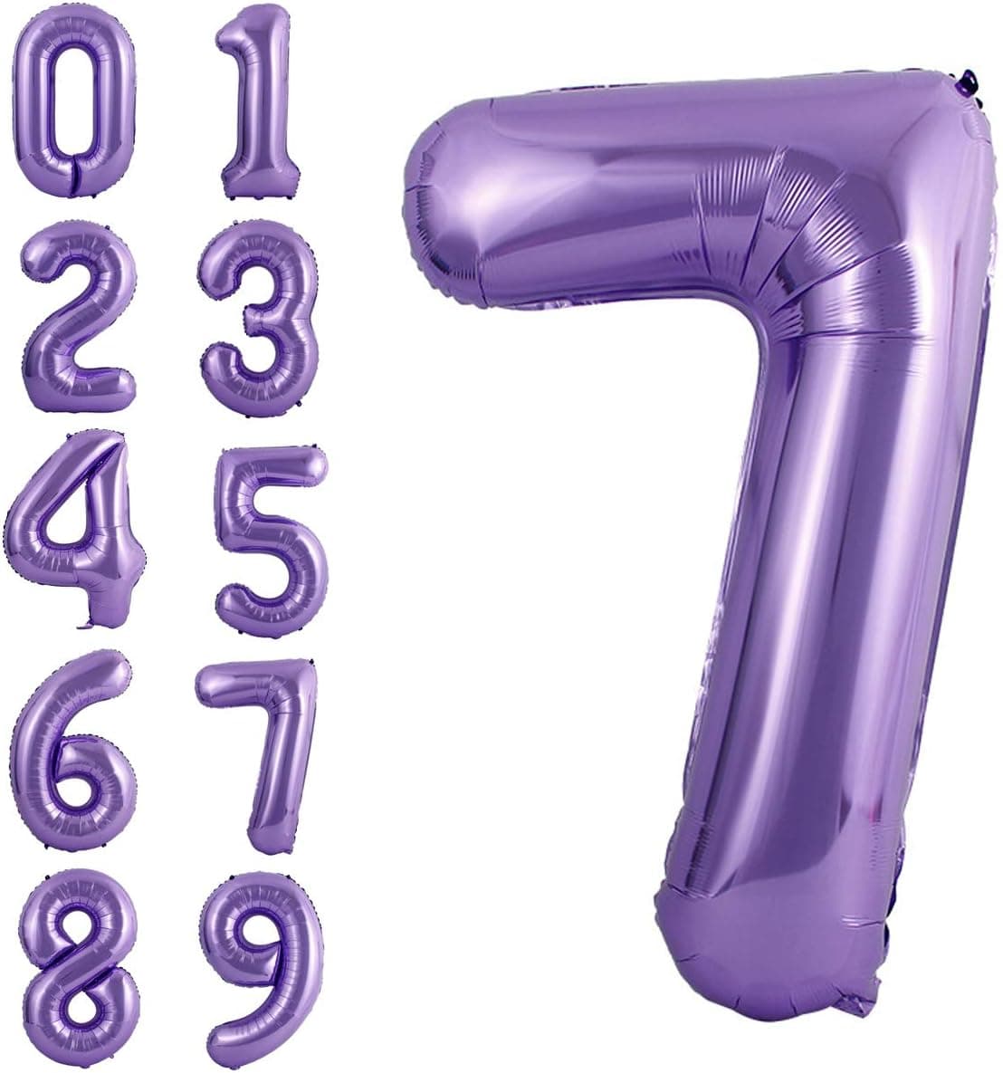 40 Inch Large Purple Balloon Number 7 Balloon Helium Foil Mylar Balloons Party Festival Decorations Birthday Anniversary Party Supplies