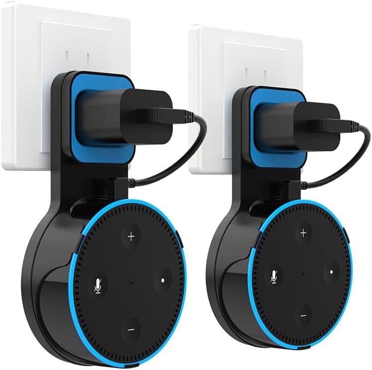 H.VIEW Echo Dot Wall Mount Hanger Stand Holder Hanger for Dot 2nd Generation, A Space-Saving Solution for Your Smart Home Speakers Without Messy Wires or Screws,2 Pack