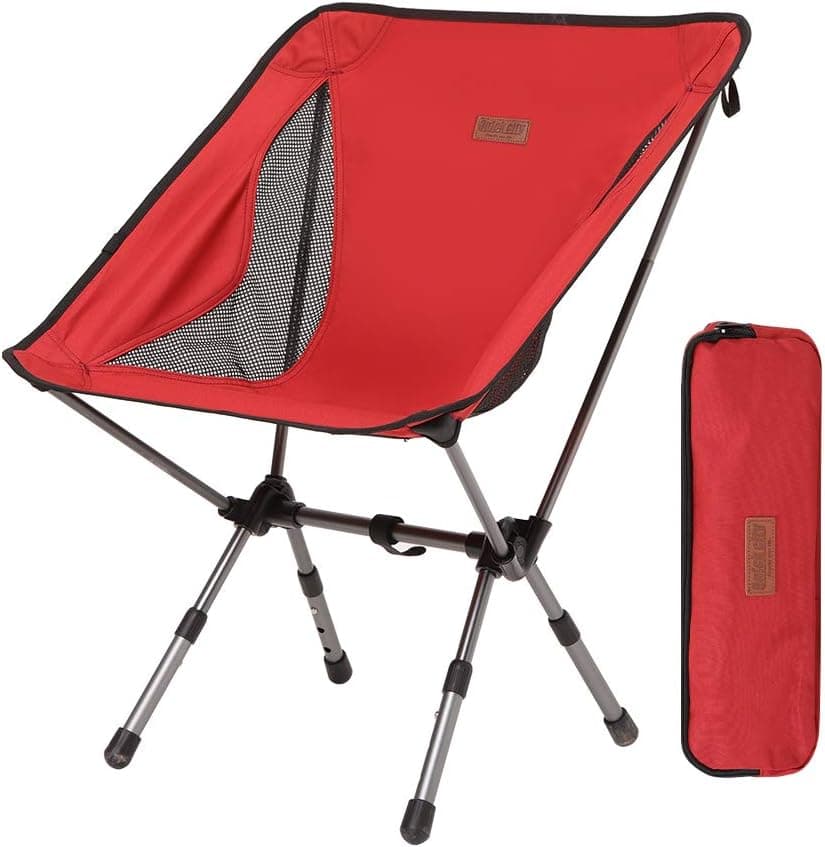 Quickcity Camping Chair Height Adjustable Camp Chair Portable Folding Chairs Outdoor&Indoor Supporting Up to 330lb for Backpacking, Picnic, Fishing, Family Barbecue