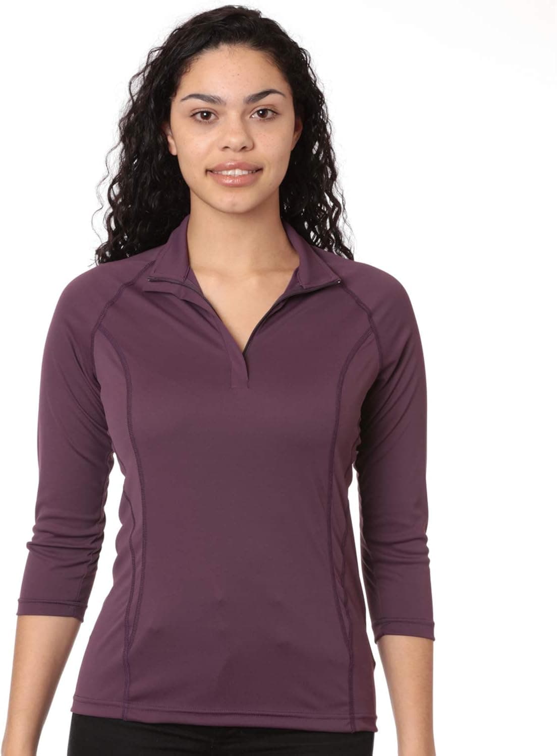Nozone 3/4 Sleeved Tuscany Equestrian Shirt, Quarter Zip Polo for Women, UPF 50+
