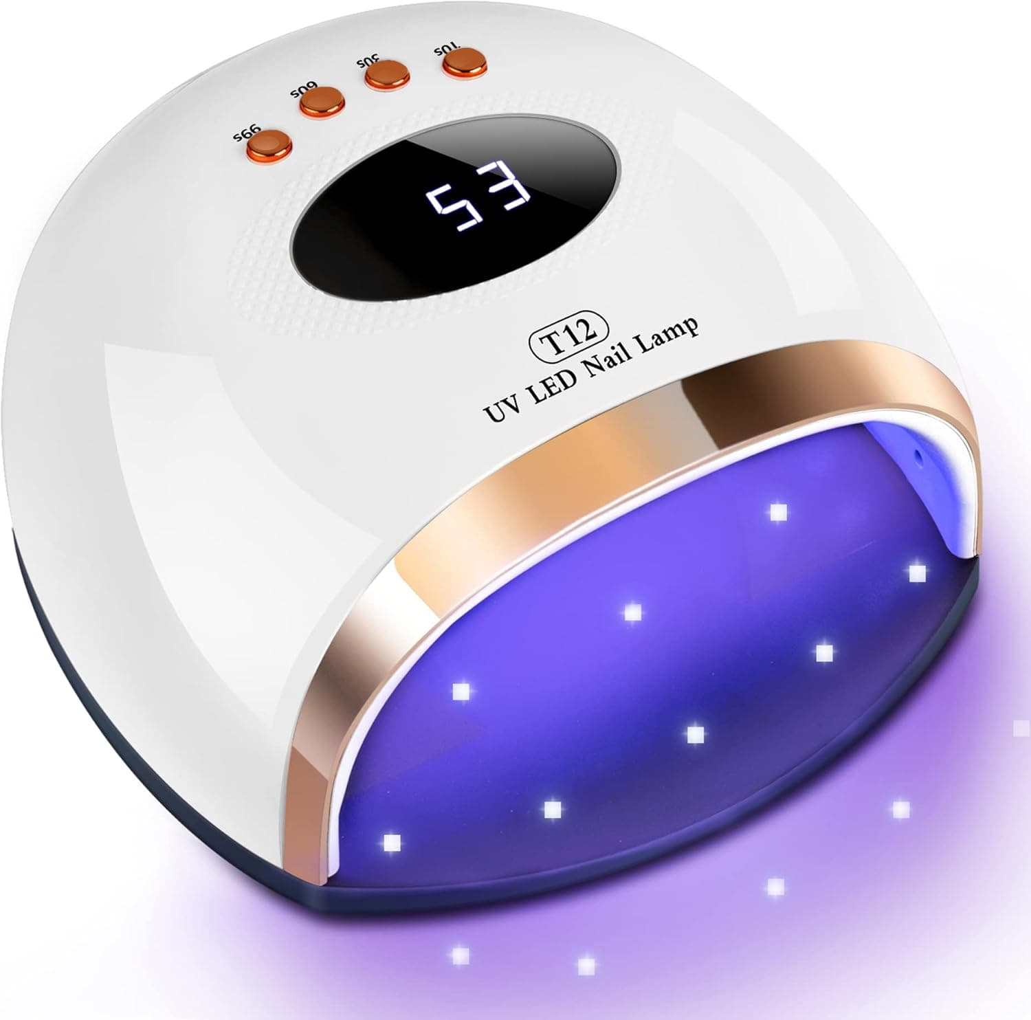 UV LED Gel Nail Lamp 158W UV Light for Nails Fast Nail Dryer for Gel Polish with 45 Lamp Beads 4 Timers Large Space LED Gel Curing Light for Home Salon