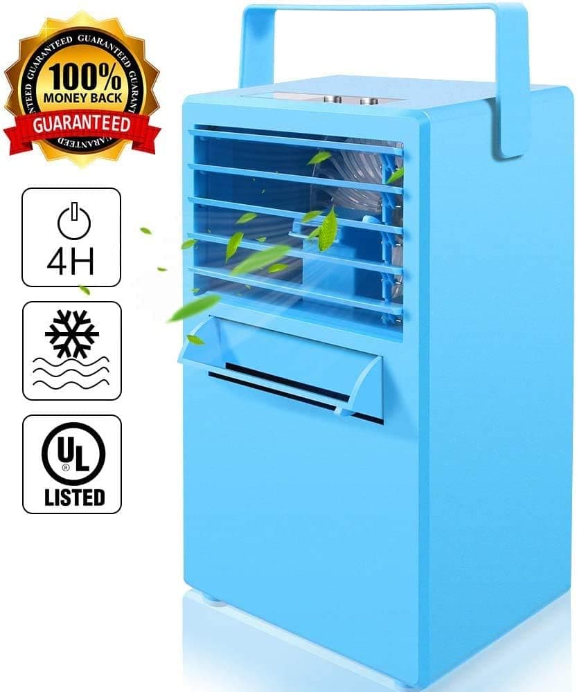 Portable Air Conditioner Fan - Mini Personal Space Evaporative Air Cooler Misting Fan, Small Desktop Air Conditioner Circulator Humidifier for Bedroom Dorm Office