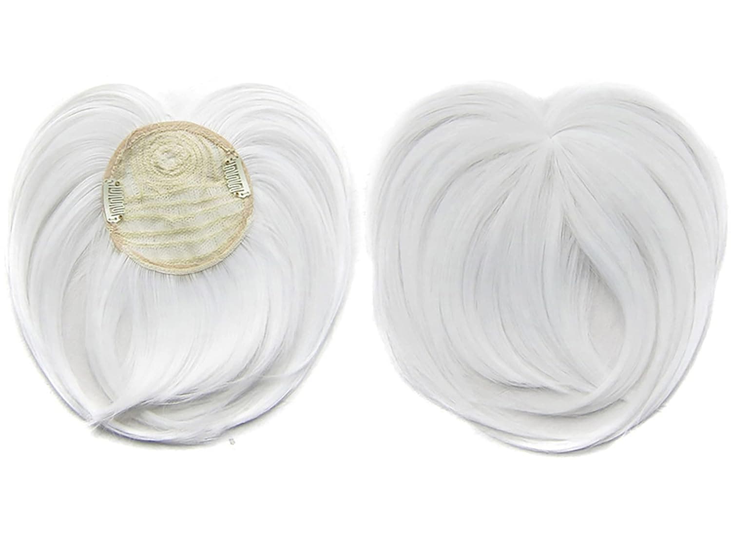 Faringoto White Hair Extensions for Women Invisible Toupee Thinning Hair Extensions Wig Hairpiece Thick Top Hair Pieces