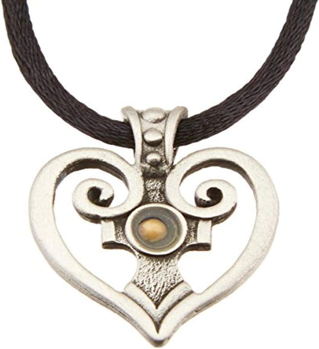 Cathedral Art (Abbey & CA Gift Heart Pendant Mustard Seed, Includes 22-Inch Black Satin Cord, 18, Multi
