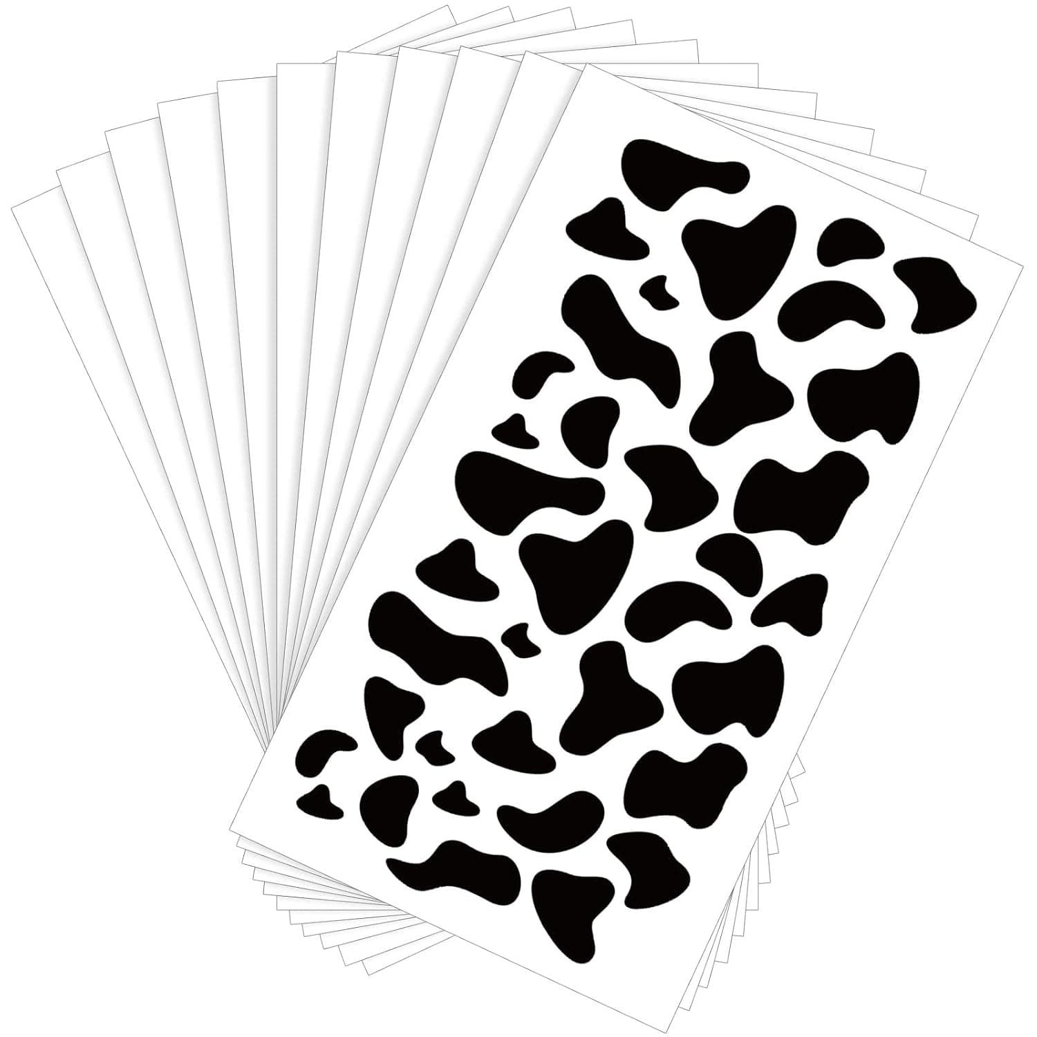 15 Sheets Cow Temporary Tattoos Cow Print Tattoo Stickers Waterproof Face Cow Stickers Fake Tattoos for Kids Cowgirl Western Cowboy Farm Party Favors Cow Decor Accessories Decoration, Black and White