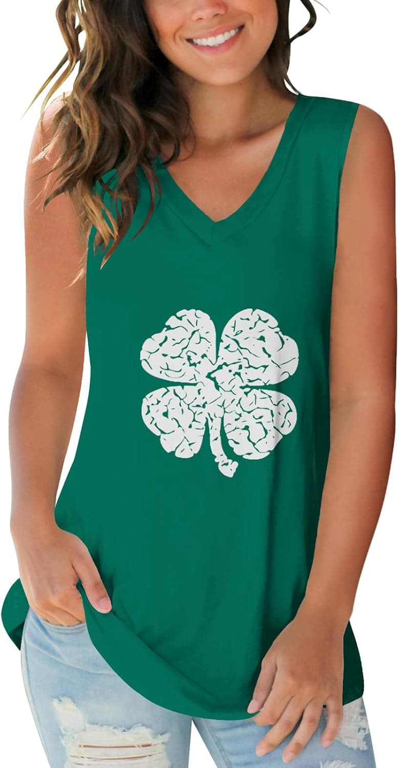 SAMPEEL Tank Tops for Women Summer Trendy V Neck Sleeveless Tee Shirts Women Casual Tee