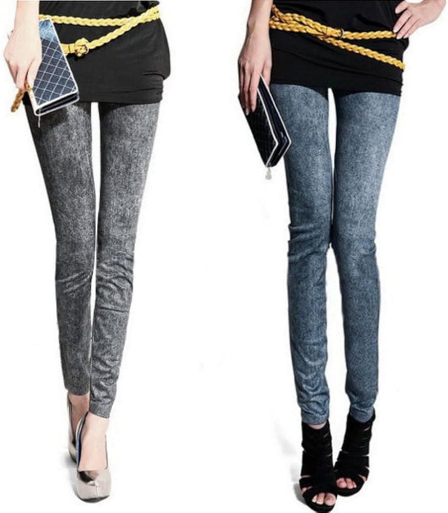 Zehui Womens Stretchy Tight Denim Jeans Leggings Skinny Jeggings Pants Blue US8