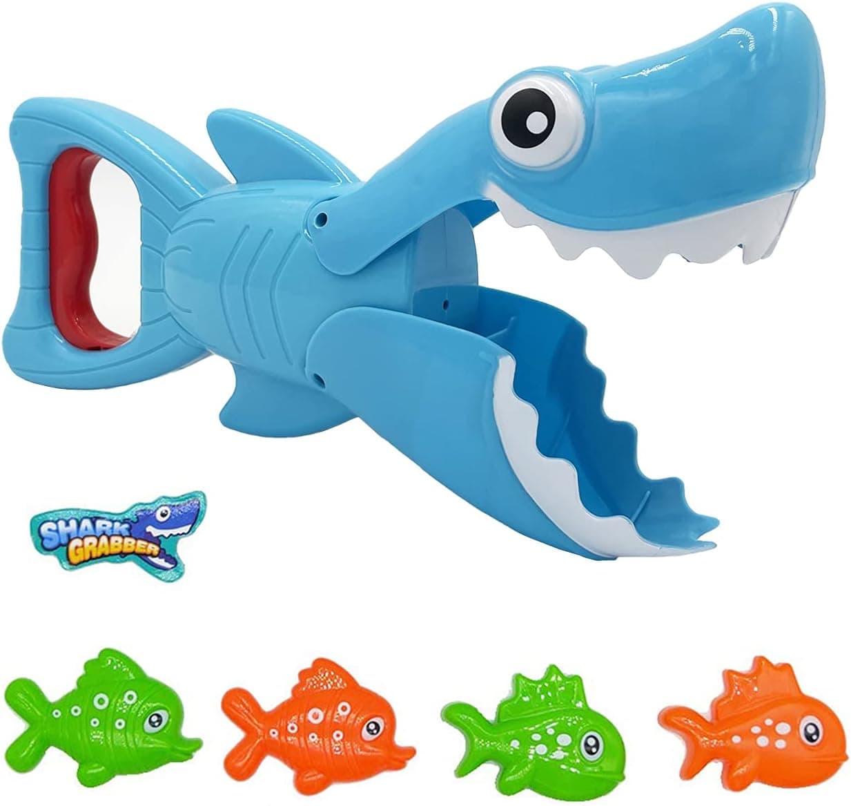 2022 Upgraded Shark Bath Toys Baby Pool Bathtub Toys Shark Grabber with Teeth Biting Action Include 4 Toy Fish Shark Swim Toys Bath Toys No Mold for Kids Boys Girls Toddlers Ages 3 4 5 6 7 8