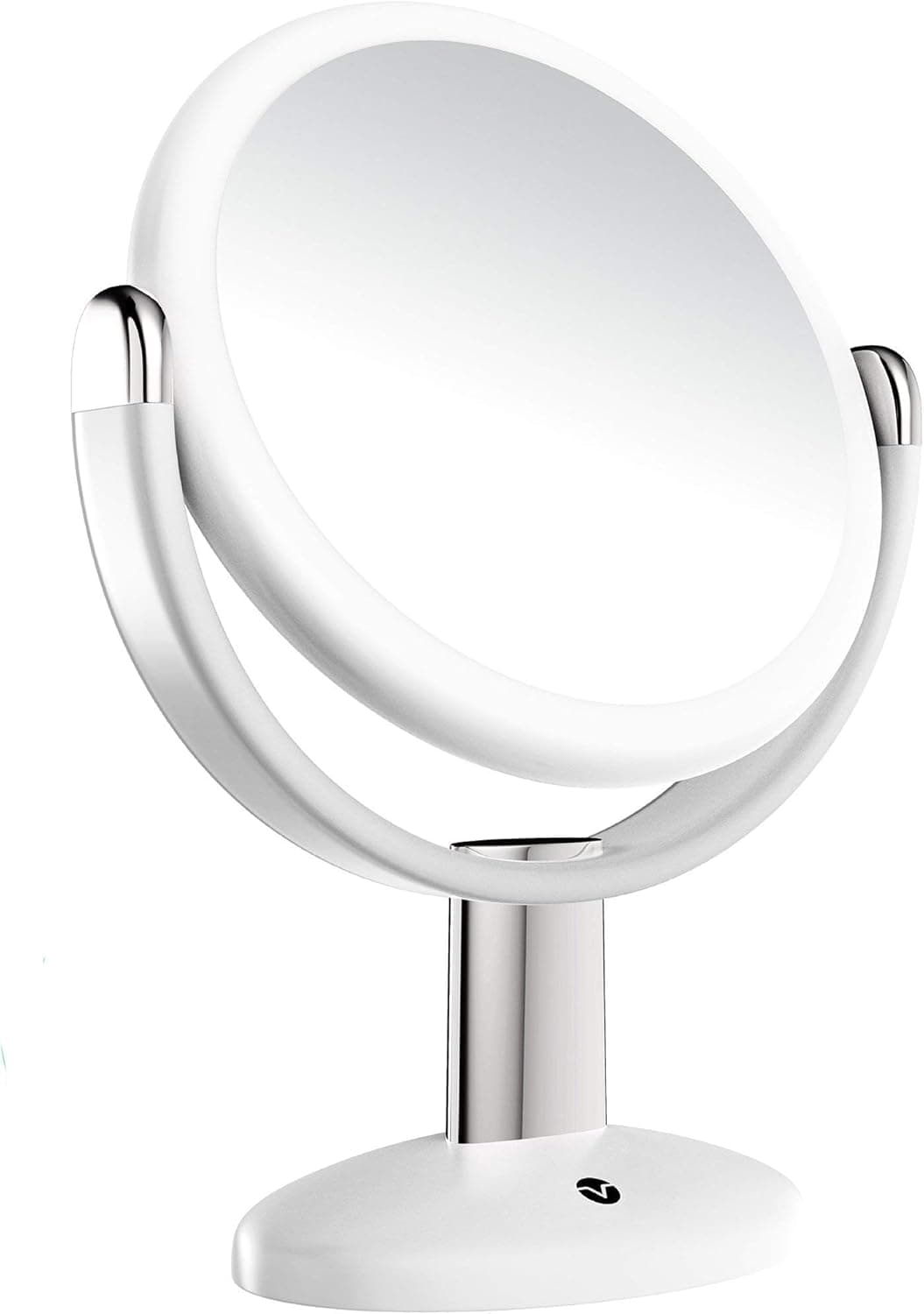 Vremi 10x Magnified Vanity Mirror - 7 Inch Round Makeup Cosmetic Mirror for Bathroom or Bedroom Table Top Portable Double Sided Glass Mirror Stand with 360 Degree Swivel - White