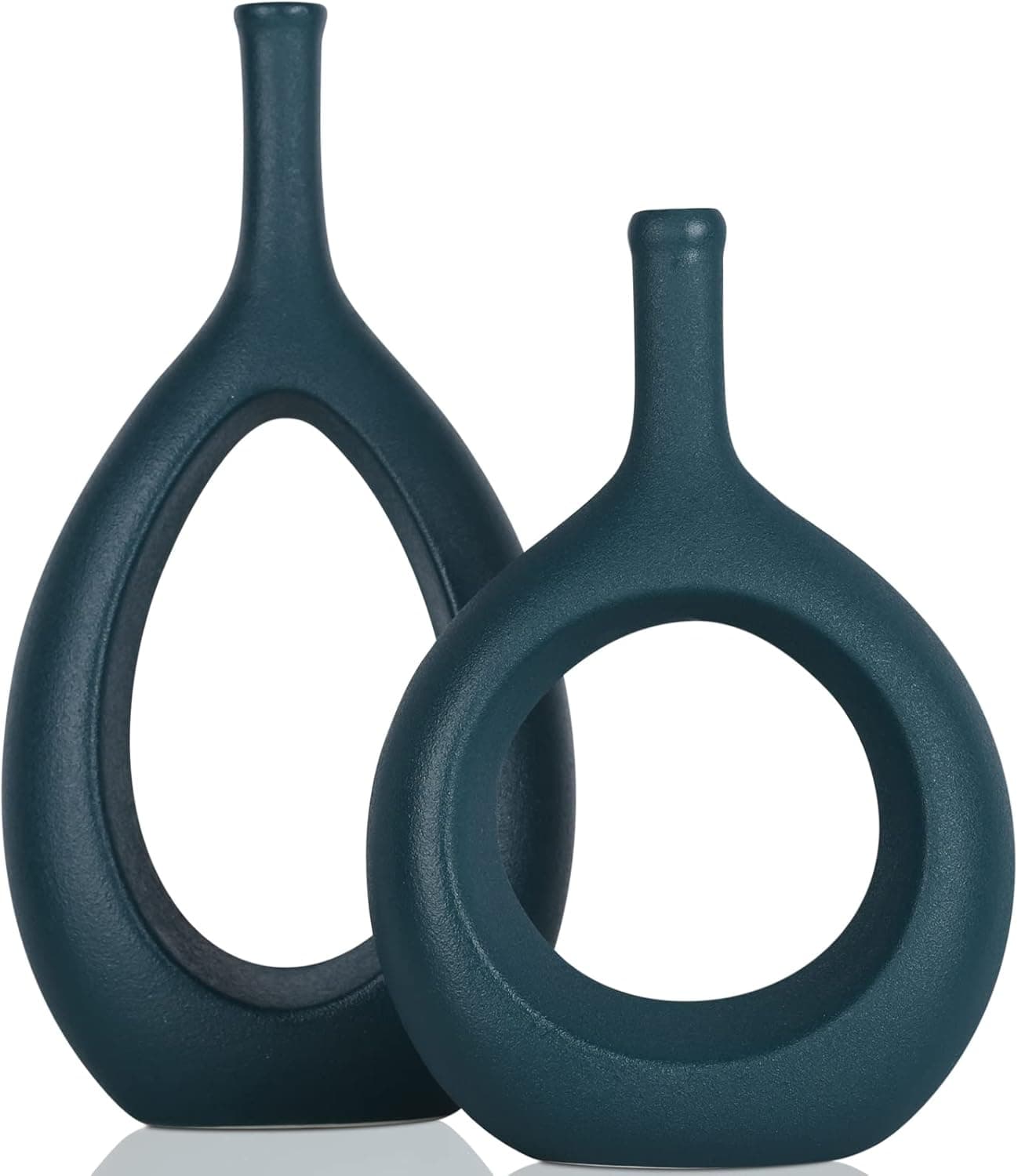 2Pcs Ceramic Vase,Hollow Flower Vase for Decor,Modern Decorative Vase for Flowers Decor Centerpieces ,Farmhouse/Fire Place /Living Room/Bedroom/Office/Dining Table Decoration (D)