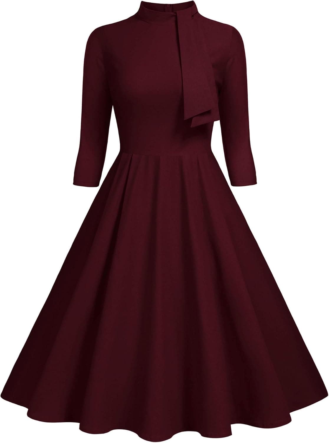 Miusol Women's Retro Style Half Collar Casual Party Swing Dress
