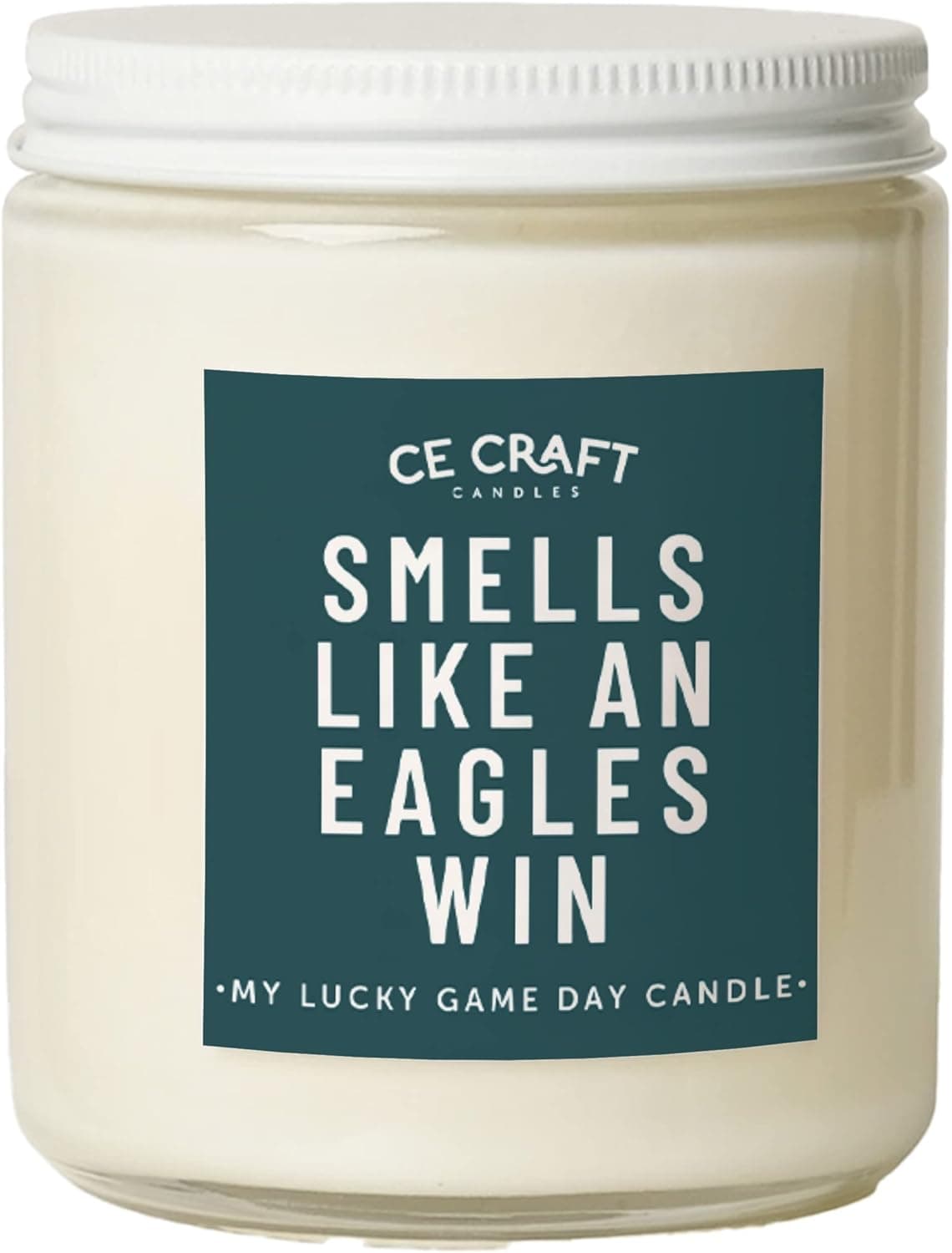 CE Craft - Smells Like an Eagles Win Candle - Football Themed Candle, Gift for Dad, Gift for Son, Eagles Gift, Football Themed Candle, Gift for Him (Iced Vanilla Woods)