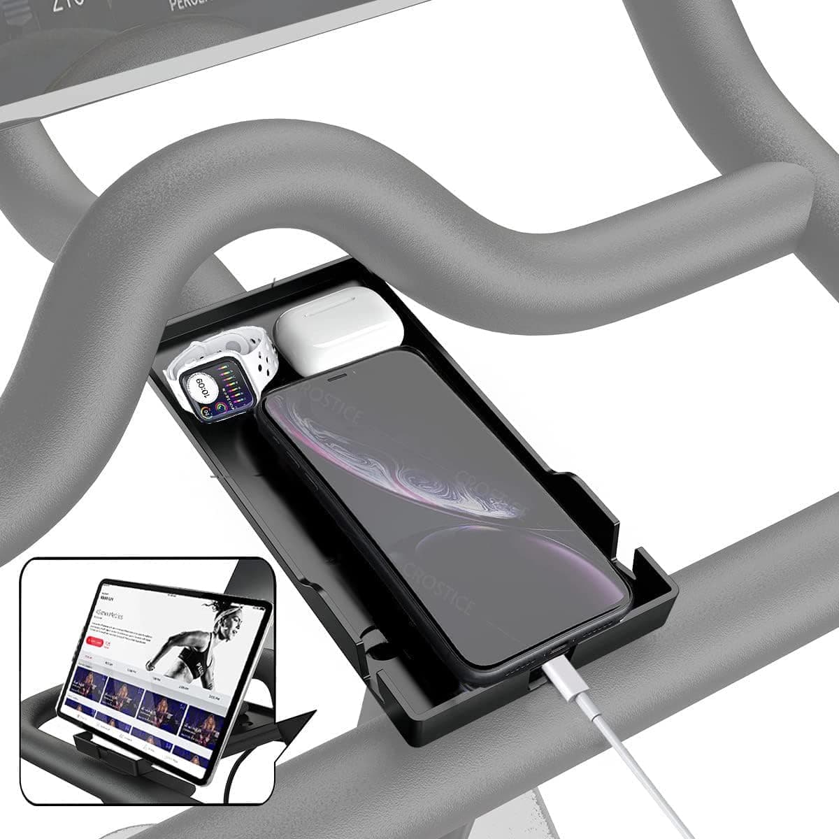 Jeachan for Peloton Phone Holder , Stand for Tablet, Most Phone, Baby Monitor, Peloton Accessories (Easy Installation), black, 4.31in*8.68in*0.78in