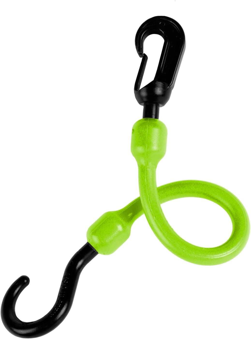 The Perfect Bungee by BihlerFlex, PC12FEG Fixed End Easy Stretch Cord, 12", Safety Green
