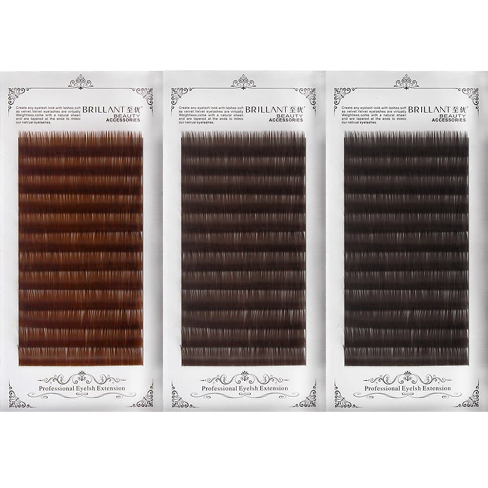 Scala Thickness 0.10mm C Curl Light Brown/Dark Brown/Black-Brown False lashes Individual Eyelash Extension Natural False Eyelashes (13mm, Dark Brown)