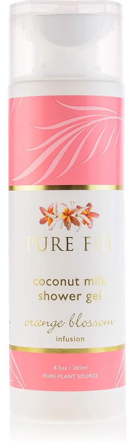 PURE FIJI Coconut Shower Gel,Body Wash Gel - Natural Body Wash - Body& Hair Shower Gel for Men, Women and Baby, Orange Blossom, 8.5 oz