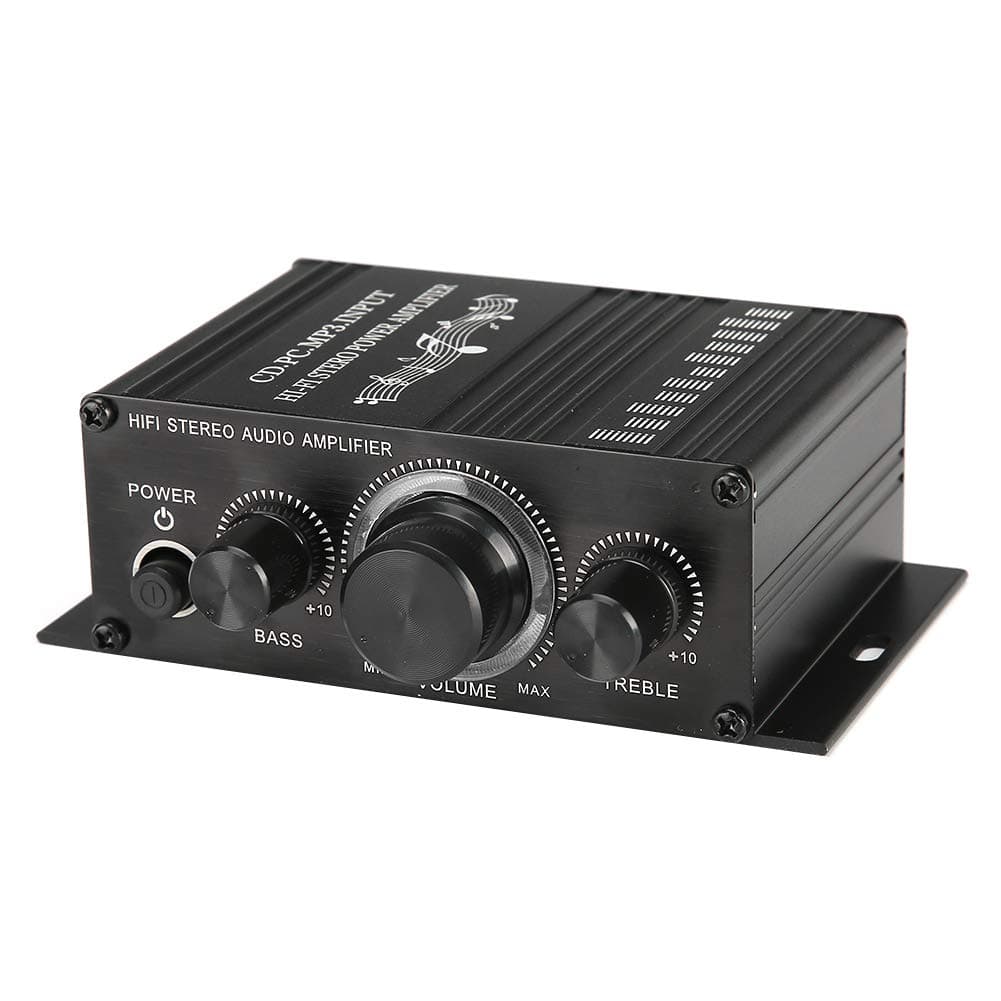 HiFi Power Amplifier, DC 12V Stereo Music Receiver MP3 Car Amplifier Aluminium Alloy Power Amplifier Support Mobile Phone, Computer, MP3
