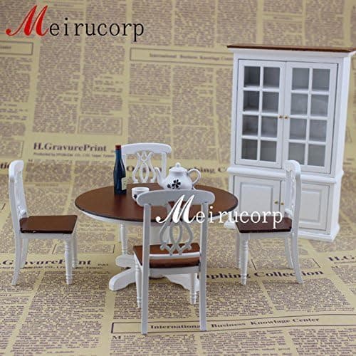 Meirucorp Dollhouse1/12 Scale Miniature Furniture Well Made Wooden Hand Carved Kitchen Kit