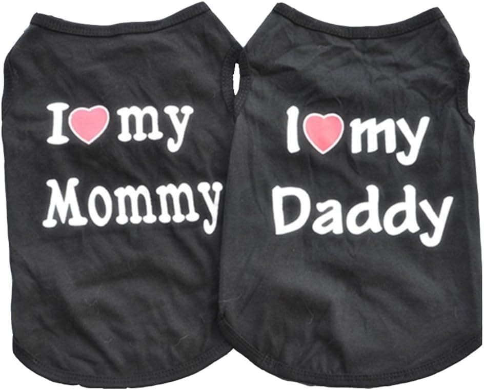 Vedem Pet T-Shirt Clothes Small Dog Cat Vest Tee Shirt Costumes Pack of 2 (M, Pack of 2-Black)