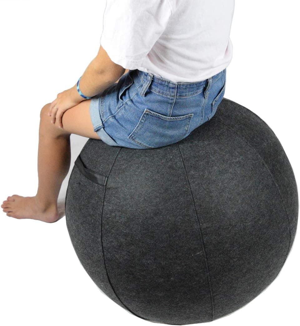 Stability Ball Chair for Office with Cover, 65 cm Sitting Ball for Office, Therapy, Home & Fitness