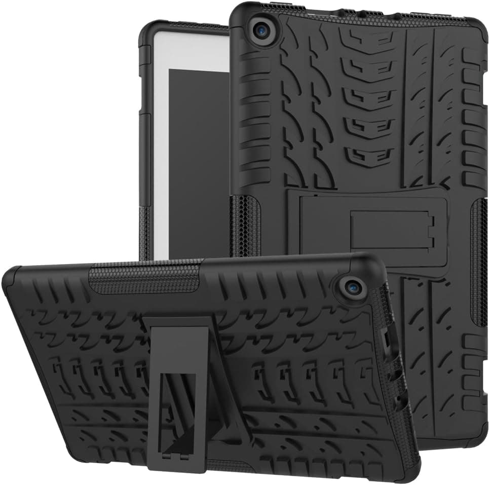 MAOMI for KlNDLE FlRE hd 8 case 2017/2018 Release 7th/8th Generation,Kickstand Heavy Duty Cover [ NOT fit HD 8 12th/10th Gen 2022/2020 Release ] (Black 2)