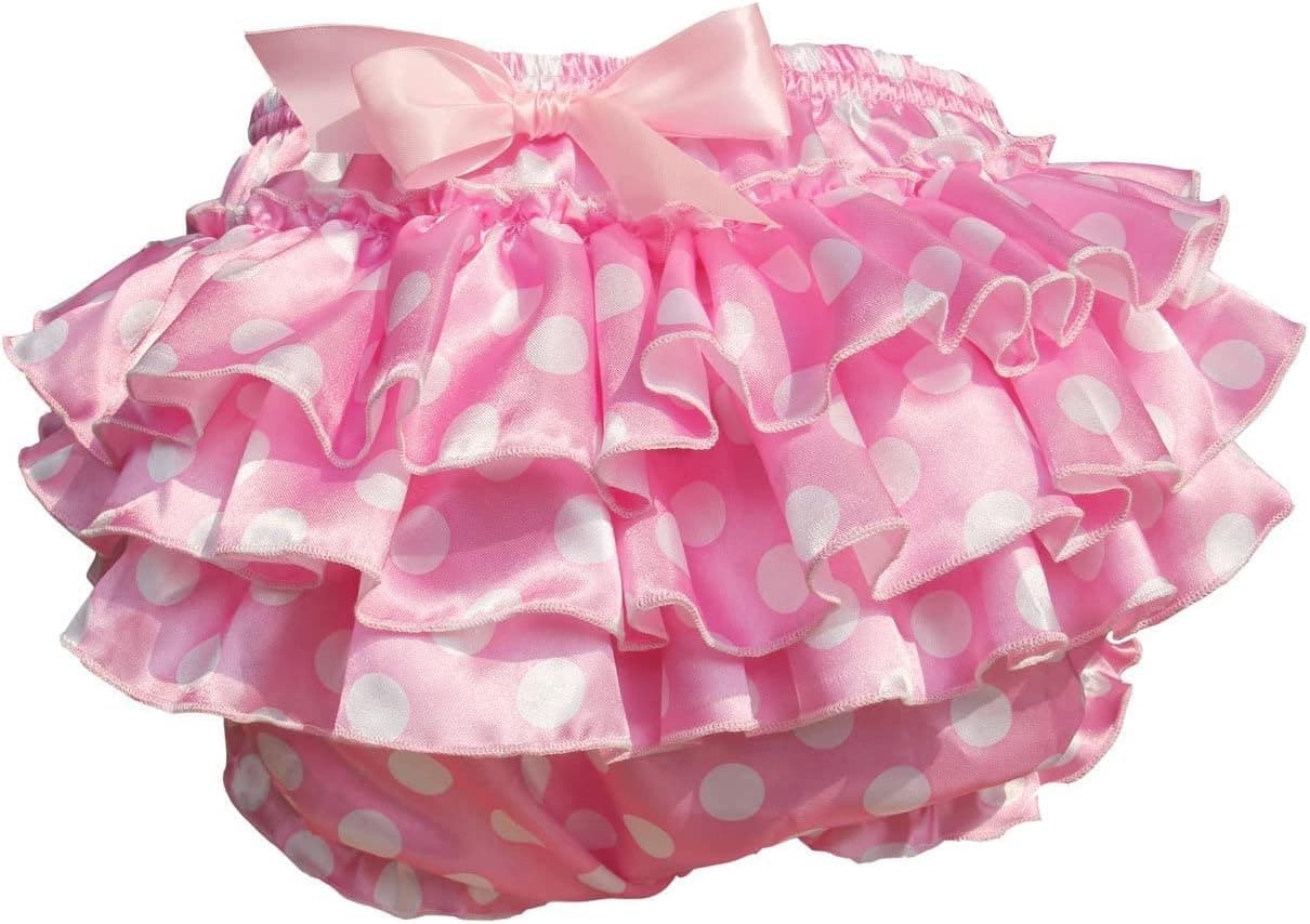 Haian ABDL PVC & Satin Ruffle Rhumba Pull on Plastic Pants (Large, Pink)
