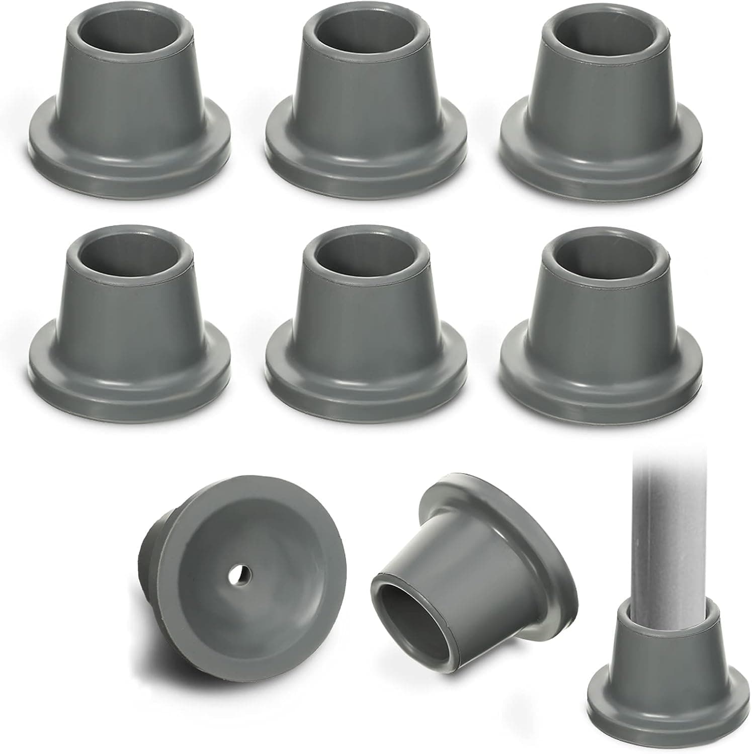 8 Pieces Replacement Rubber Feet for Shower Stool Chair Non-slip Chair Feet Rubber Leg Caps Wear-resistant Rubber Caps Stable Chair Feet Pads Rubber Suction Cup Feet Walking Stick (1.1 Inch)