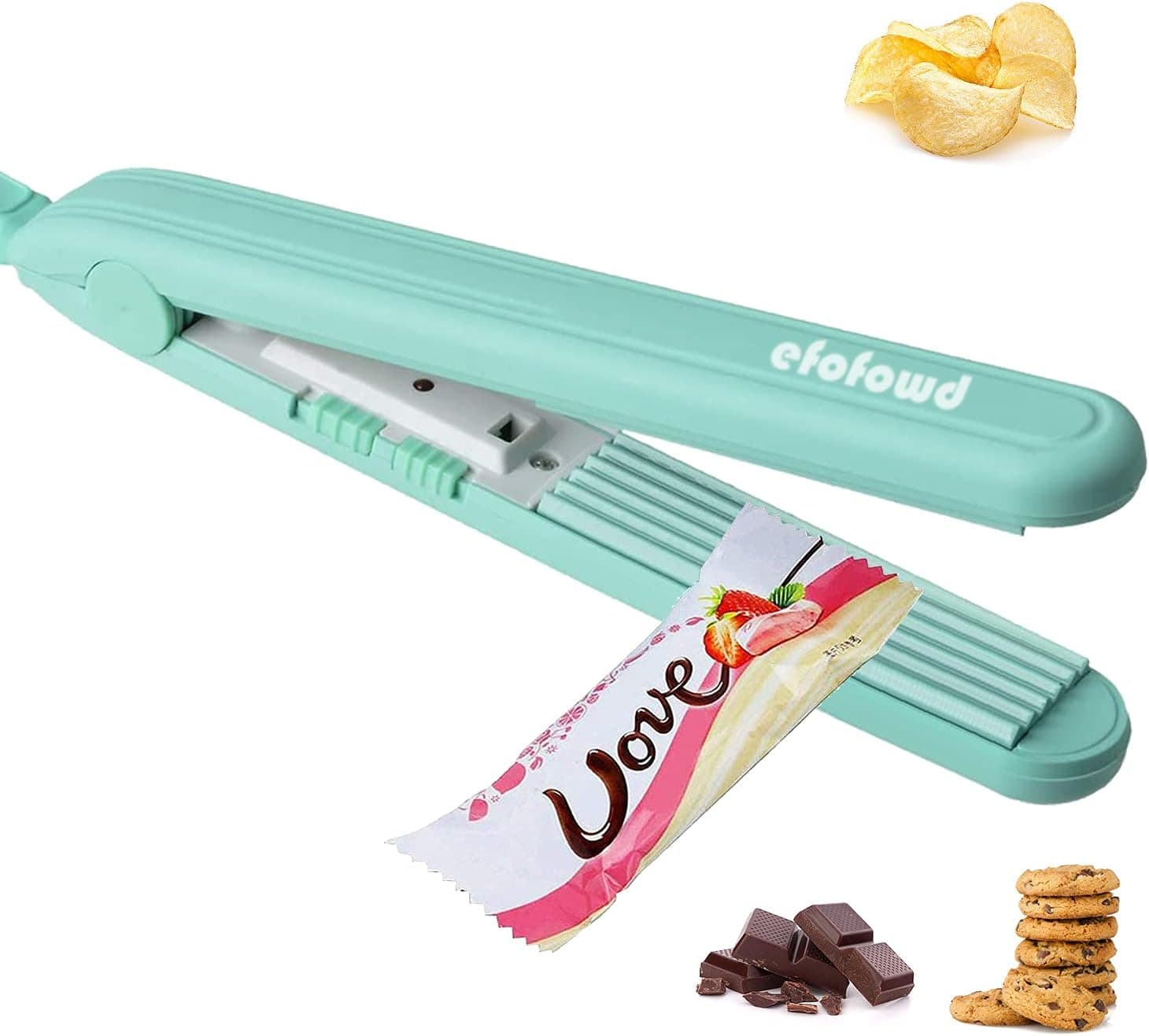Portable Mini Sealing Machine for Bag Food Storage, Food Bag Heat Sealer Hand-held, Portable Kitchen Gadge with 46 inch Separate Type Power Cable for Chip Bags, Candy Bags, Pet Food Bags, Foil Bags (Green)