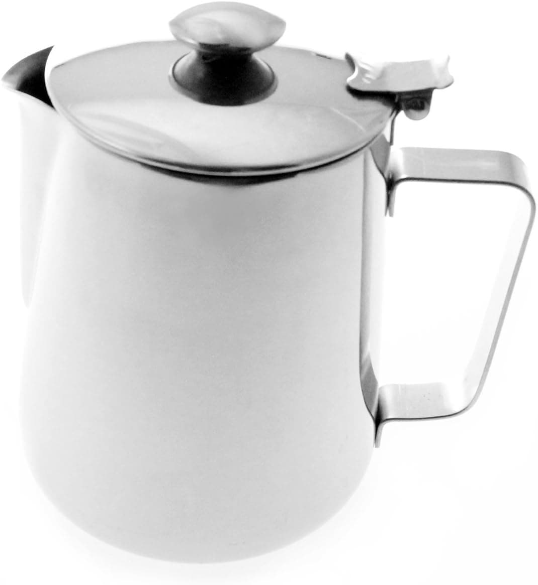 Food Grade Stainless Steel Frothing Pitcher with Lid, Beverage Water Container, Serving Juice/Milk/Beer/Coffee, Versatile Kitchen Utensil, Ideal for Restaurant, Cafe, Catering Service, Capacity 32oz