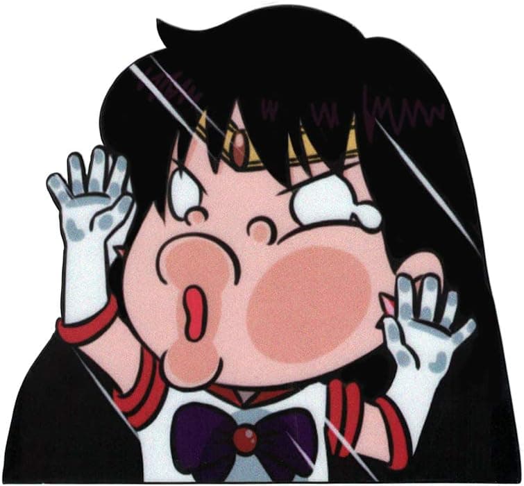 Funtaku - Sailor Mars [Rei Hino] Funny Hitting Glass Vinyl Decal Sticker for Car/Window/Computer (4.7" x 4.1")