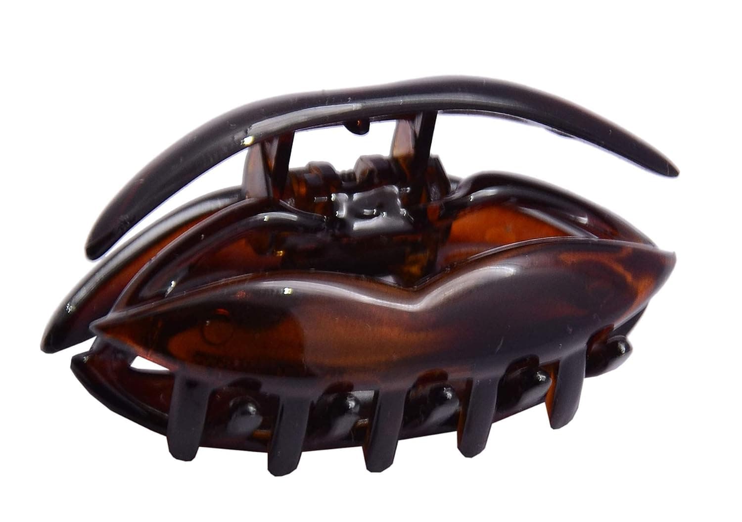 Parcelona French Lip Tortoise Shell Brown Celluloid Acetate Small Jaw Hair Claw Clip for Girls and Women