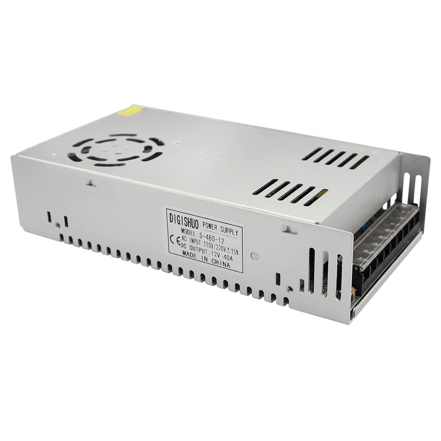 DIGISHUO DC 12V 40A 480W Power Supply Adapter Transformer Switch AC 110V / 220V to DC 12V 40Amp Switching Converter LED Driver for LED Strip Light | CCTV | Computer Project | 3D Printer etc