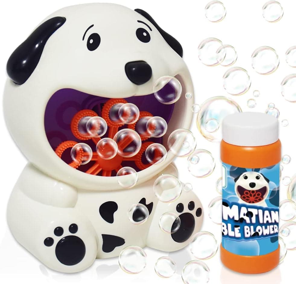ArtCreativity Dalmatian Dog Bubble Machine for Kids, Includes 1 Bubbles Blowing Toy and 1 Bottle of Solution, Fun Summer Outdoor or Party Activity, Great Bubble Gift for Boys and Girls