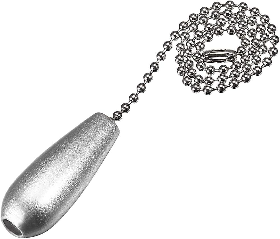 uxcell® Natural Wooden Pendant 12 inch Silver Tone Pull Chain for Lighting Fans