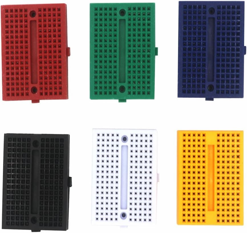 Ninetonine 6 Pcs 170 Points Mini Breadboard 6 Color for Arduino Proto Shield