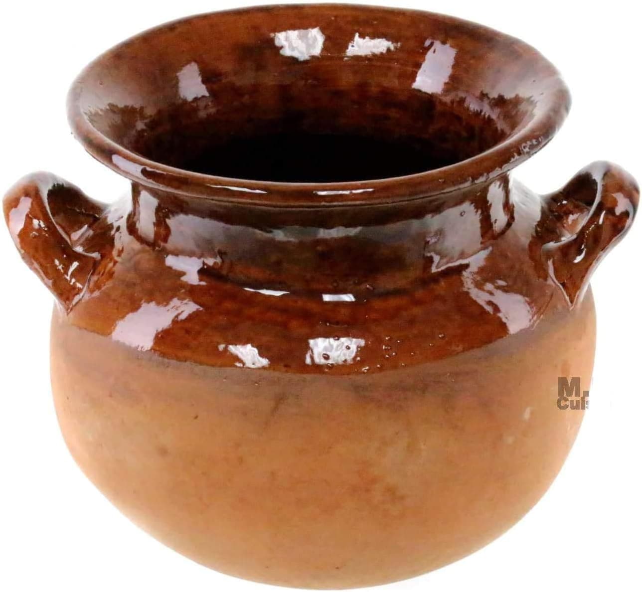 Olla De Barro Frijolera Brown Gloss Finish 4 Qt. Cantarito Artisan Artezenia Fishbowl