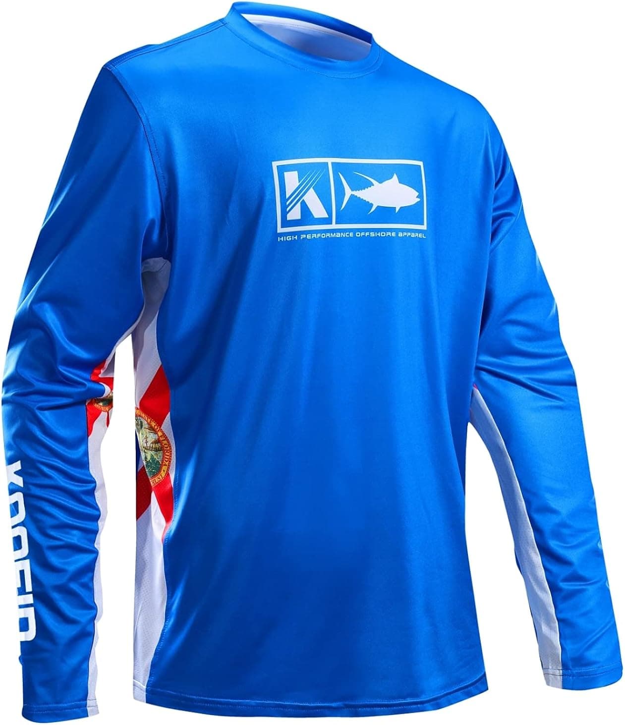 KOOFIN GEAR Performance Fishing Shirt Vented Long Sleeve Sunblock Shirt with Mesh