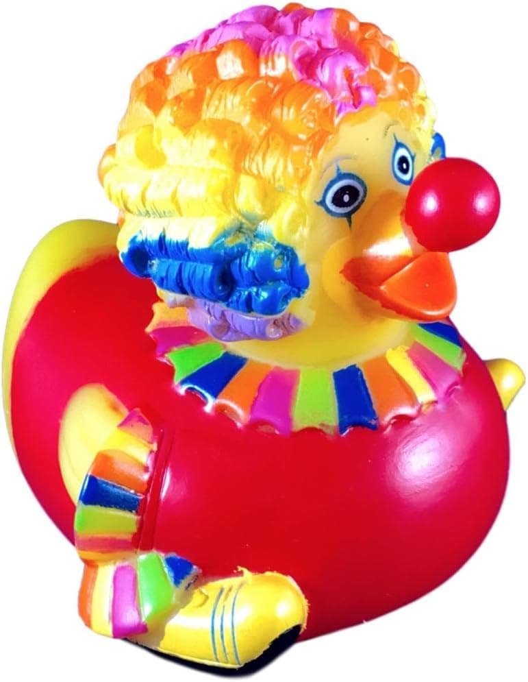DUCKY CITY 3" Clown Rubber Duck [Sealed Hole, No Mildew, Floats Upright] - Imaginative Baby Toddler Safe Bathtub Bathing Toy …