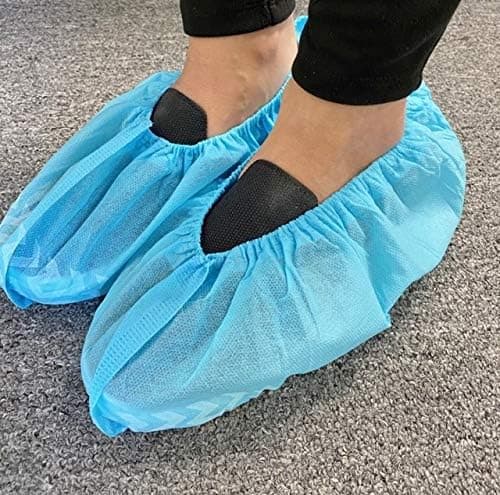 Oleumfield Tech 100 Packs Shoe Disposable Covers Non Slip - Durable and Recyclable Boot Shoes Protectors For Indoor Construction, Workplace, Indoor Carpet Floor Protection,Fits Up to Size 12