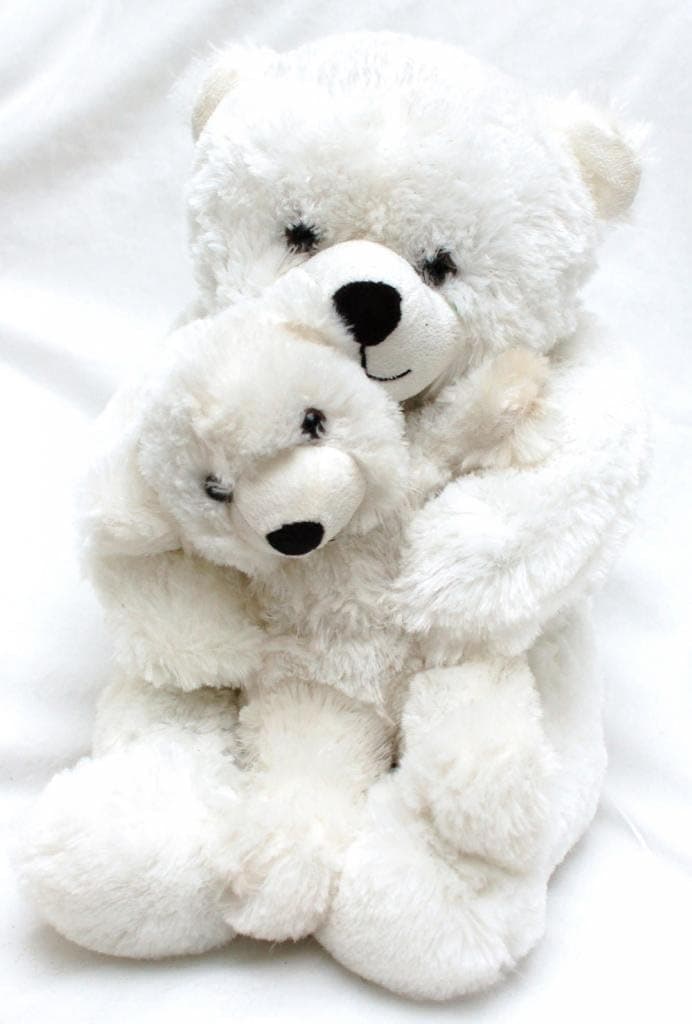 18" Mommy and Baby Polar Bear Plush