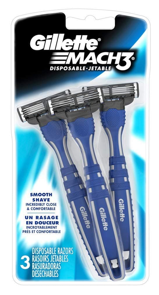 Mach 3 Men's Razor Disposable 3 Count (3 Pack)