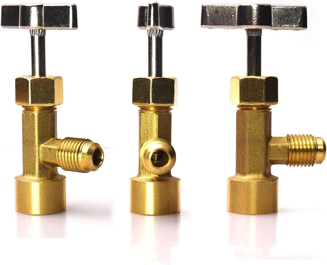 Atoplee 2 pcs Refrigerant Can Bottle Tap Opener Valve Tool 1/4 Thread Adapter