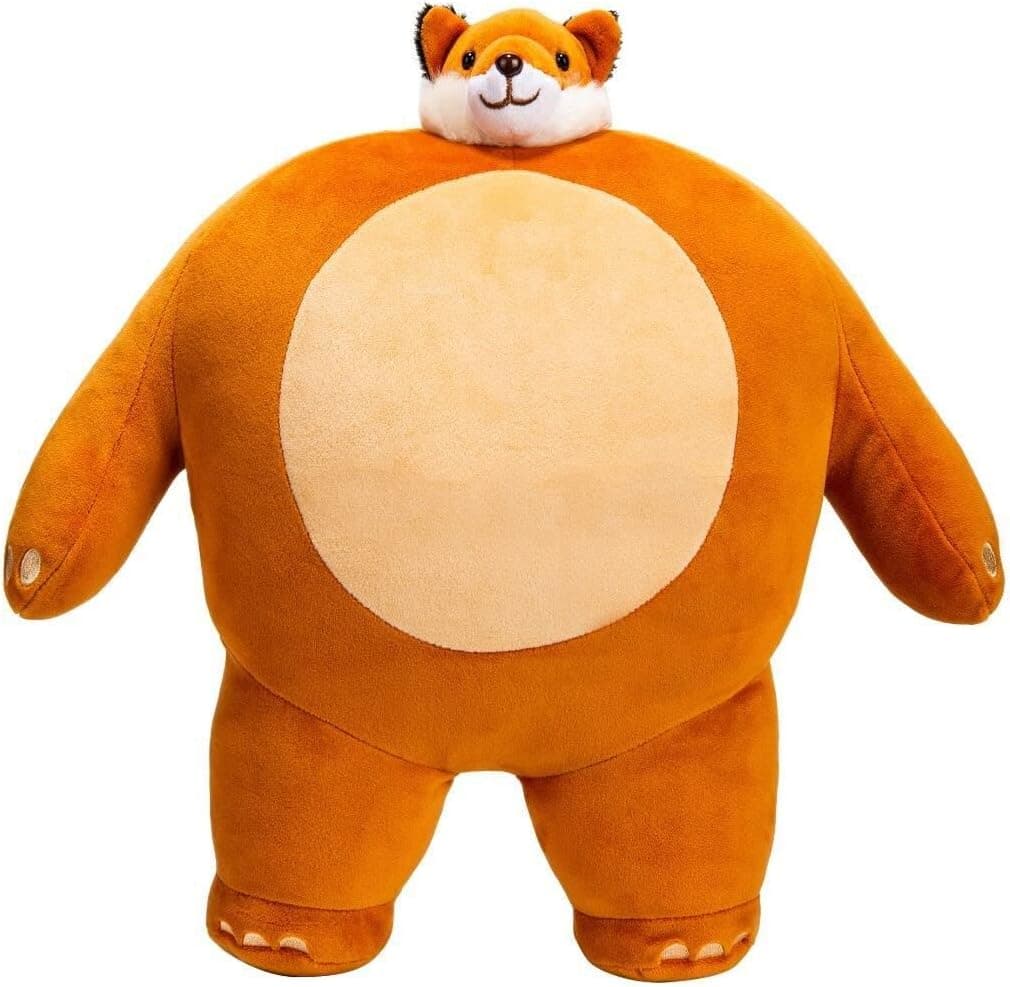 TINY HEADED KINGDOM Stuffed Animal, Fox Plush Toy for Girls and Boys, Adorable Bear Stuffed Animals, Big Plushies Small Head, Shrunken Head Bear, Bear Stuffed Animal with Small Head, 15 in
