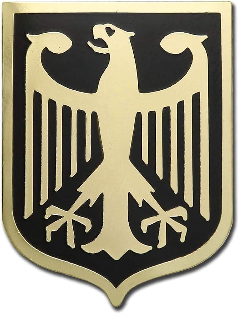 GERMANY EAGLE COAT OF ARMS GERMAN CREST GOLD PLATED PREMIUM LAPEL PIN GIFT BOX DEUTSCHLAND BUNDESADLER