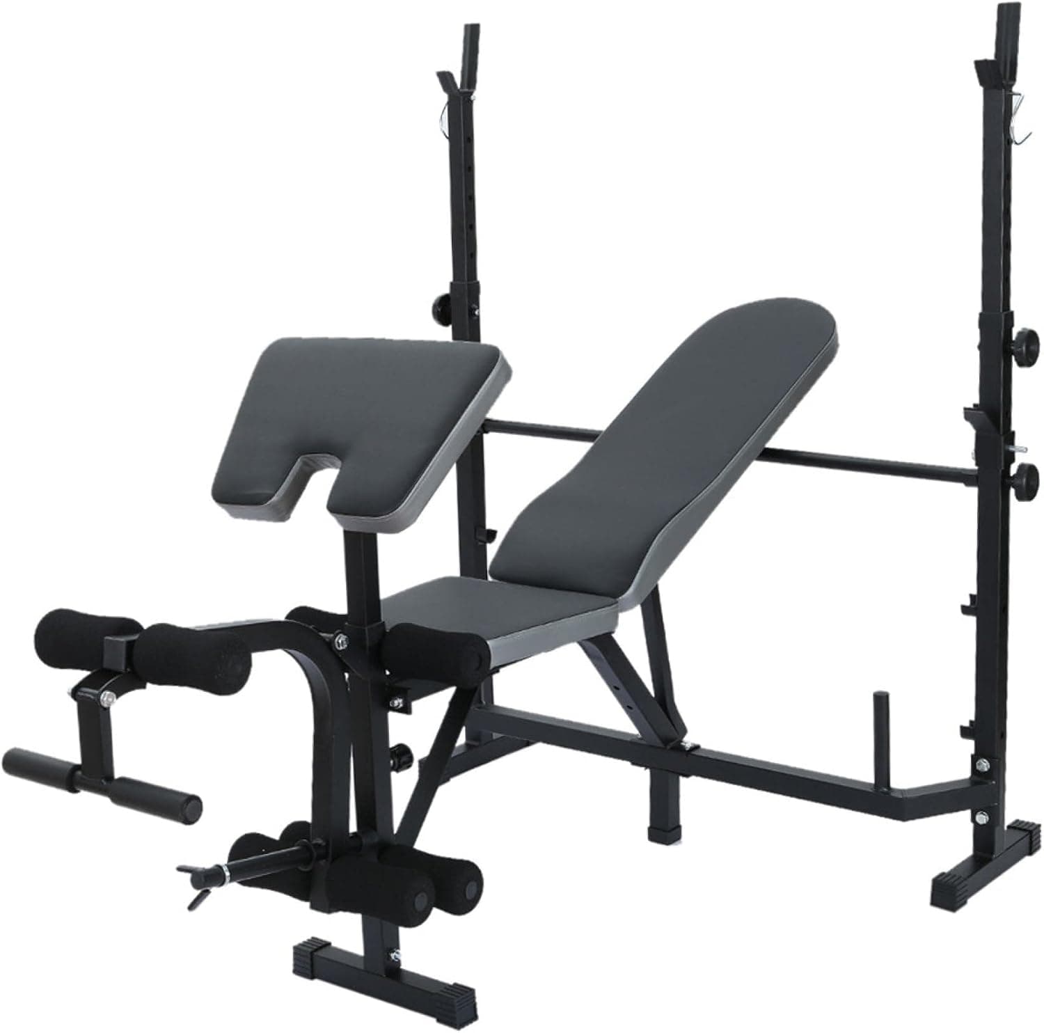 440lbs Multifunctional Adjustable Olympic Weight Bench with Preacher Curl & Leg Developer, Lifting Press Gym Exercise Equipment for Full-Body Workout