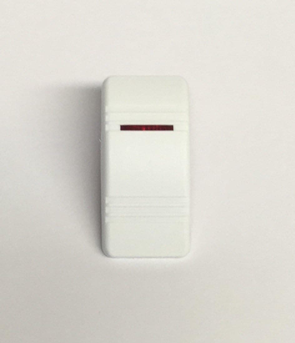 Euro Rocker Marine Switch Cover White with 1 Red Len
