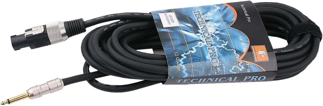 Technical Pro C-QS-1225 25' 1/4" to Speakon Speaker Cable, 12 Gauge