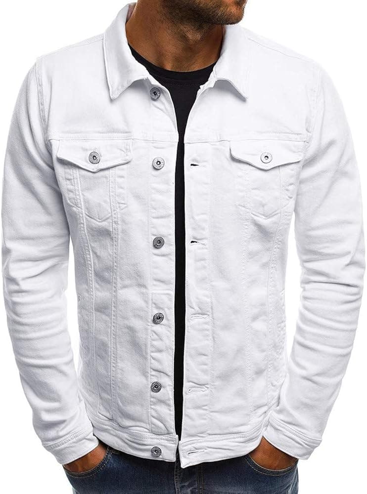 iYYVV Mens Camo Autumn Winter Casual Long Sleeve Turn-Down Camouflage Denim Jacket