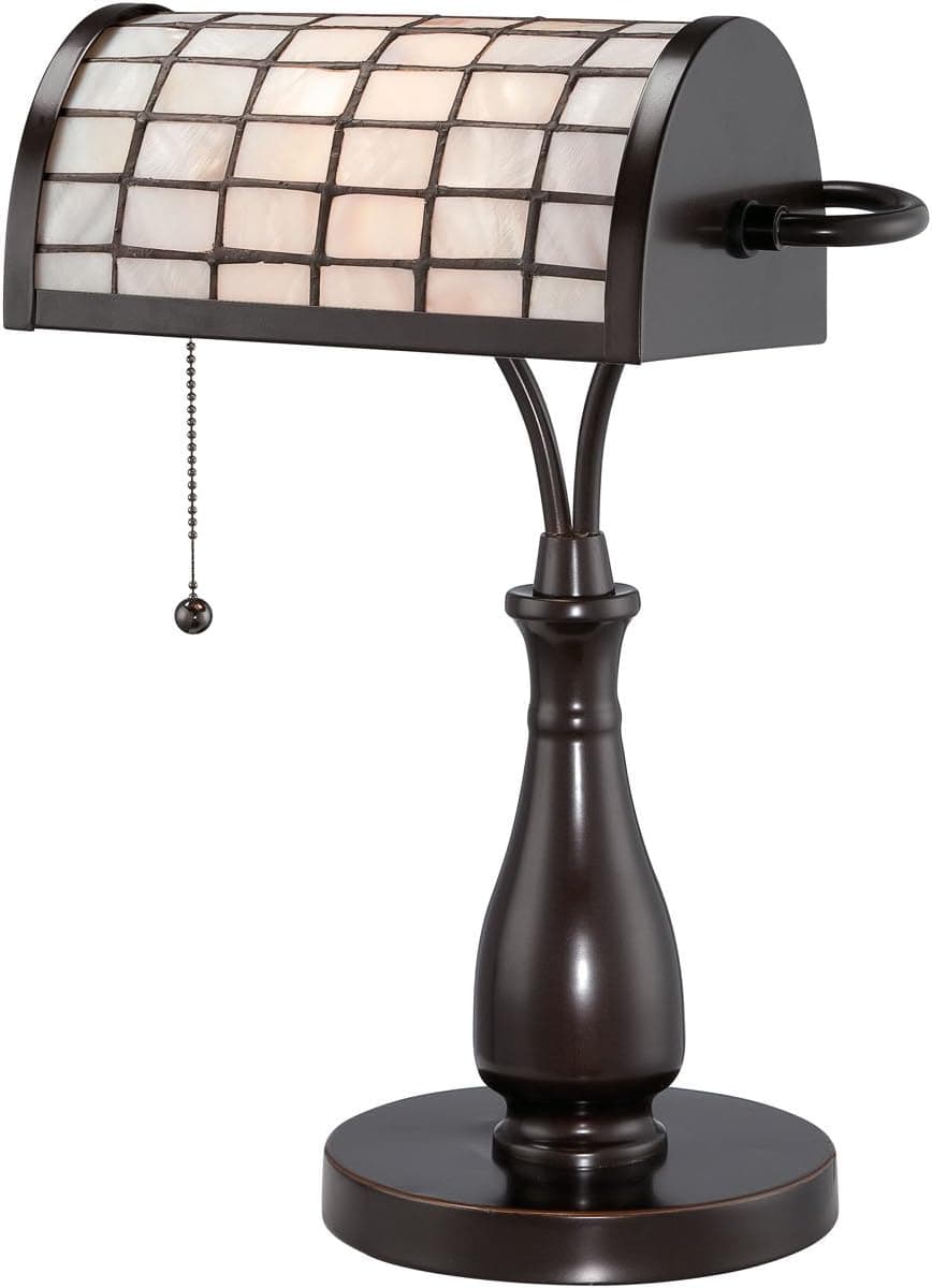 Lite Source C41213 Emmly Desk Lamp, Dark Bronze, Tiffany Glass Shade
